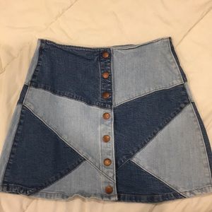 Madewell Two-Color Jean Skirt